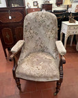 Early Victorian Rosewood Upholstered Arm Chair (SKU253)