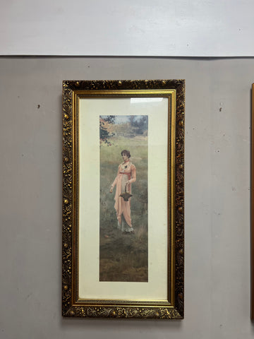 Large Gold Framed Print Victorian Lady (SKU413)