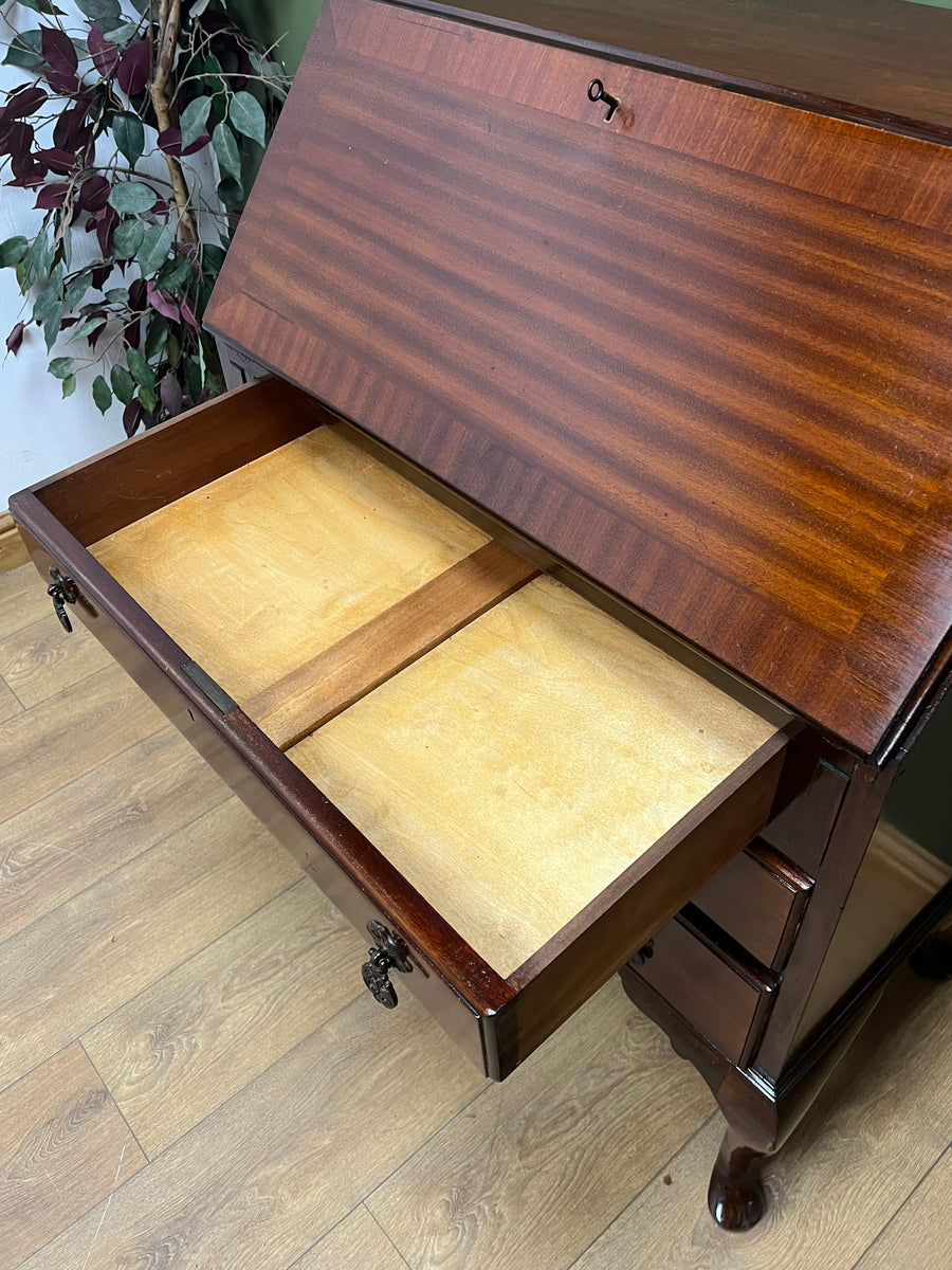 Vintage Mahogany Bureau With Key (SKU143)