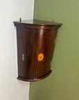 Antique Mahogany and Inlaid Bow Hanging Corner Cupboard (SKU262)