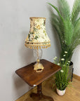 Crystal Glass Table Lamp with Floral Shade (SKU517)