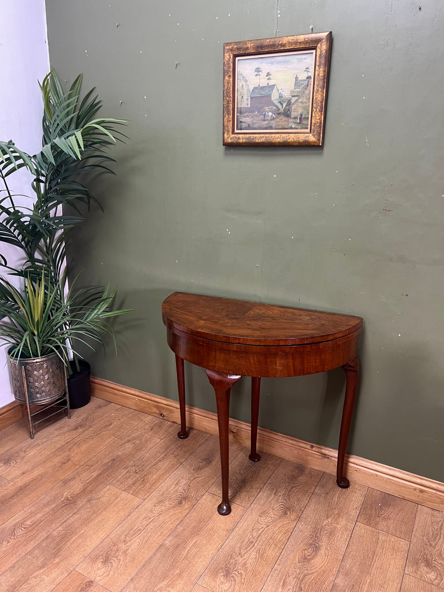 Antique Demi Lune Mahogany Card Games Table (SKU248)