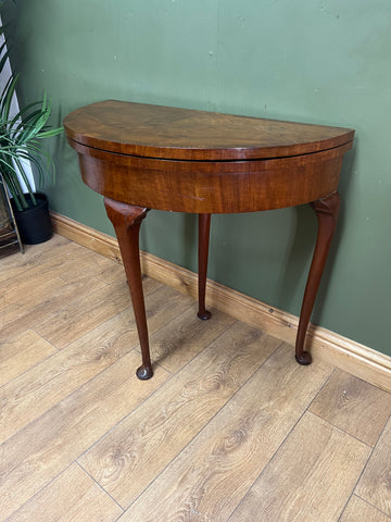 Antique Demi Lune Mahogany Card Games Table (SKU248)