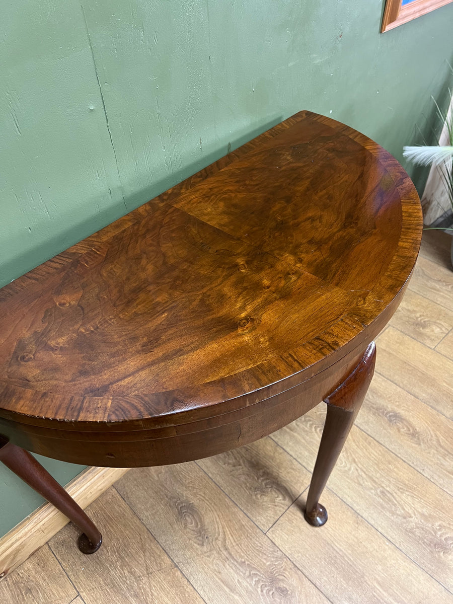 Antique Demi Lune Mahogany Card Games Table (SKU248)