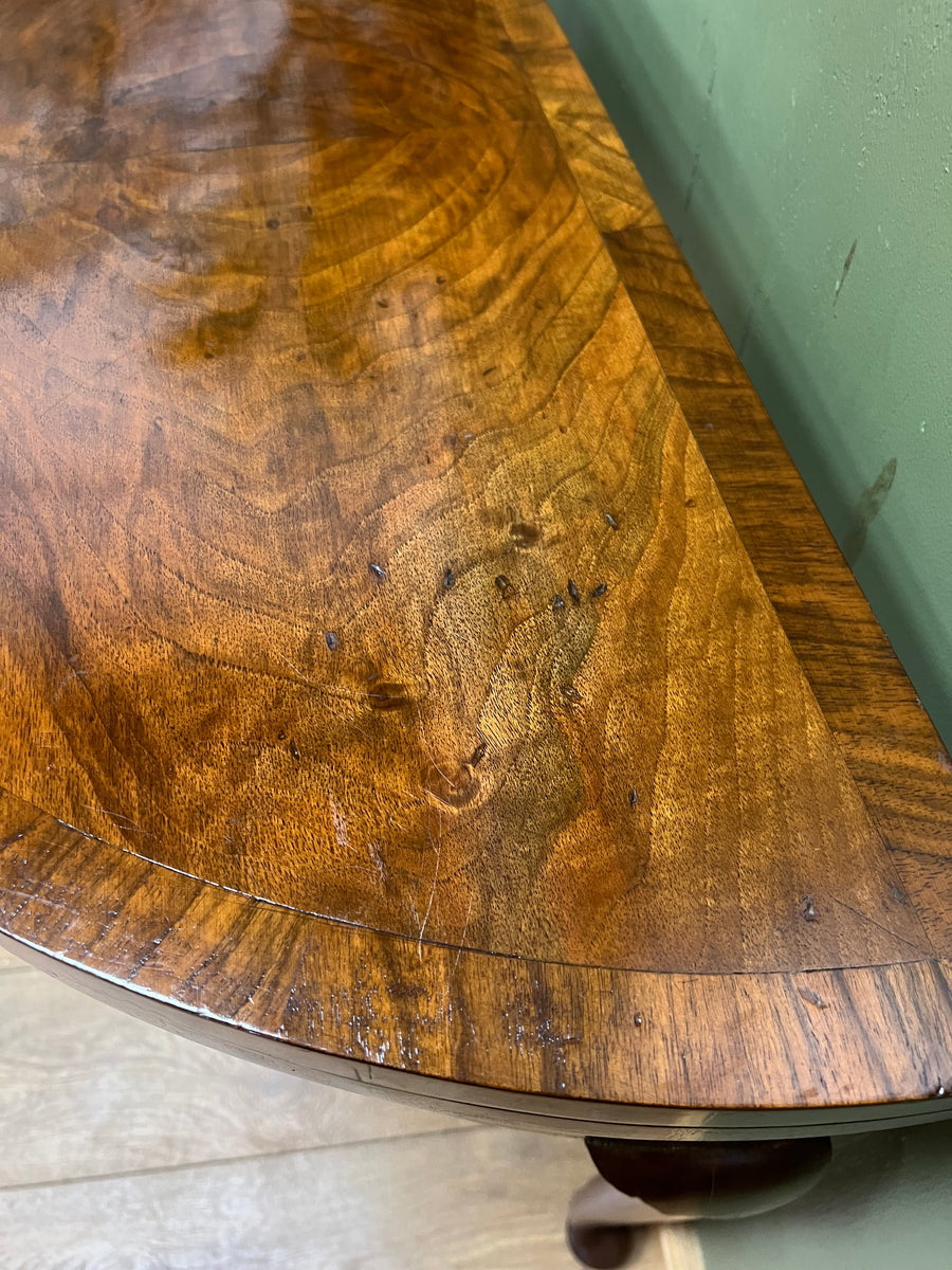 Antique Demi Lune Mahogany Card Games Table (SKU248)