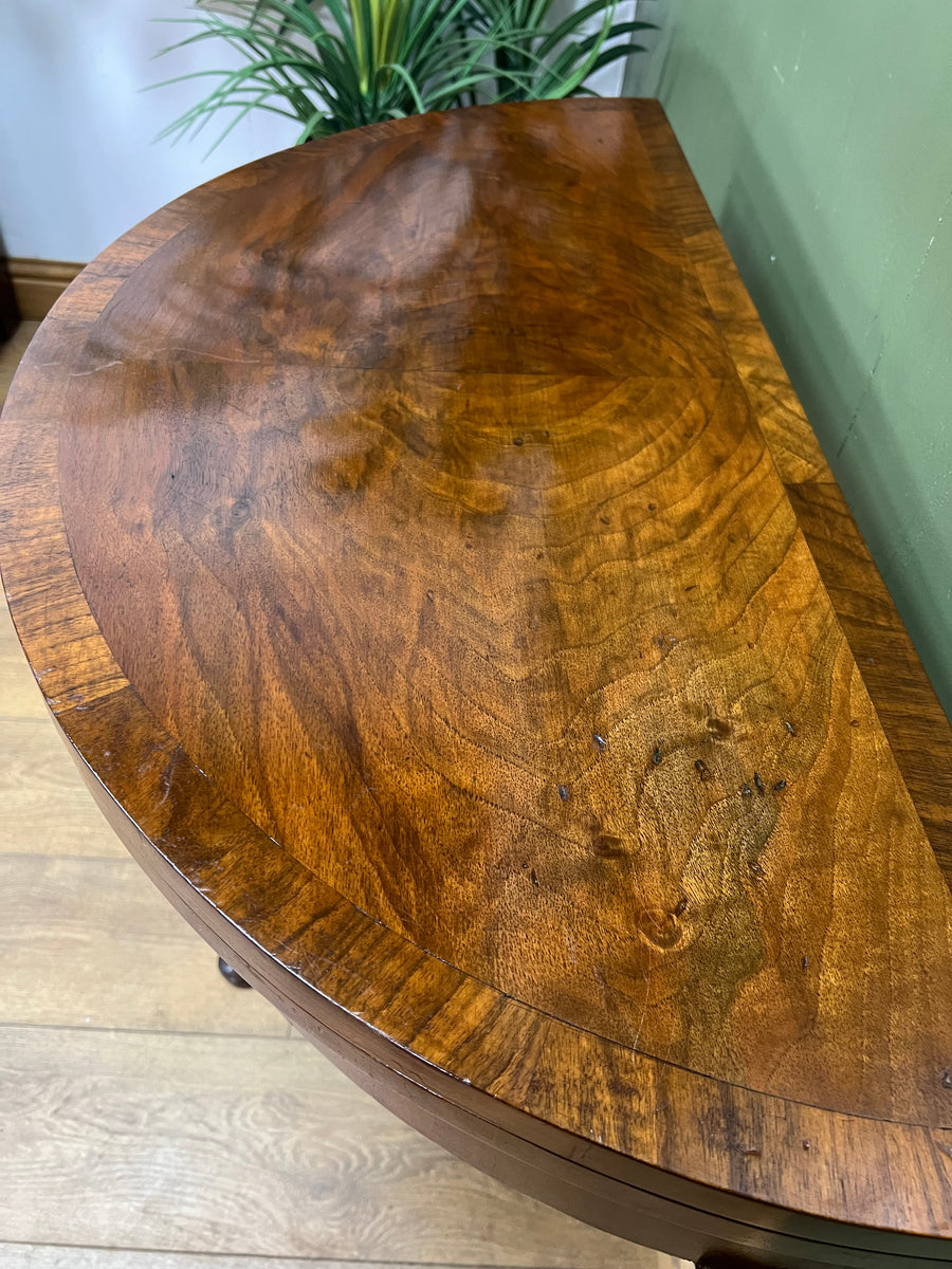 Antique Demi Lune Mahogany Card Games Table (SKU248)