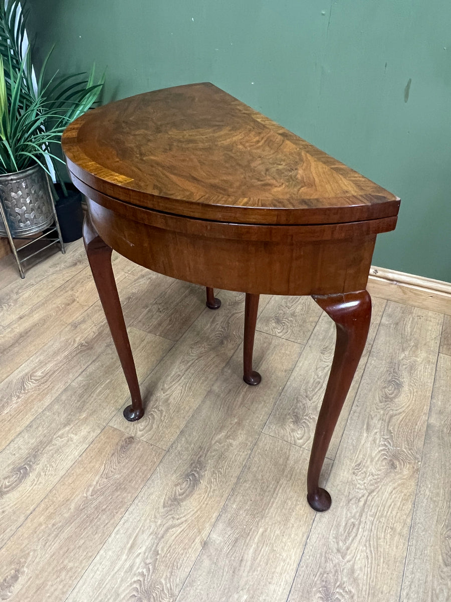 Antique Demi Lune Mahogany Card Games Table (SKU248)