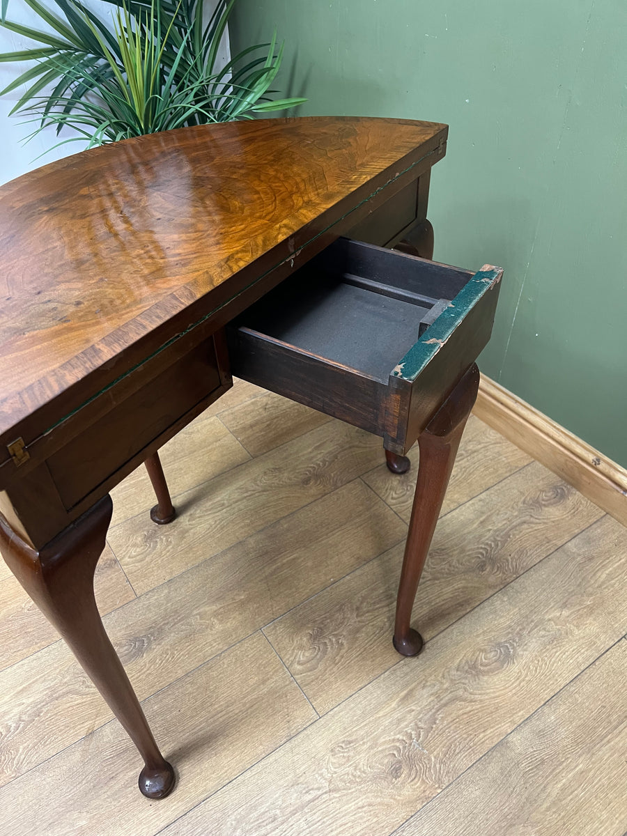 Antique Demi Lune Mahogany Card Games Table (SKU248)