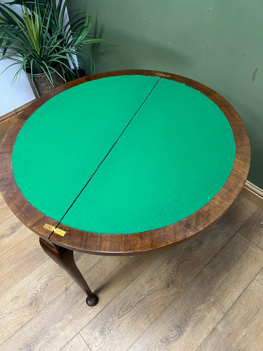 Antique Demi Lune Mahogany Card Games Table (SKU248)