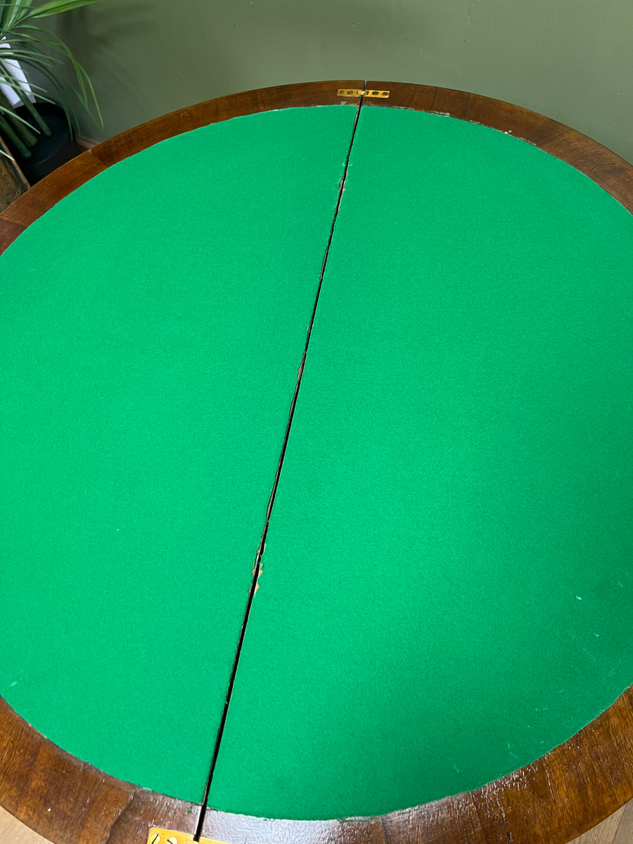 Antique Demi Lune Mahogany Card Games Table (SKU248)