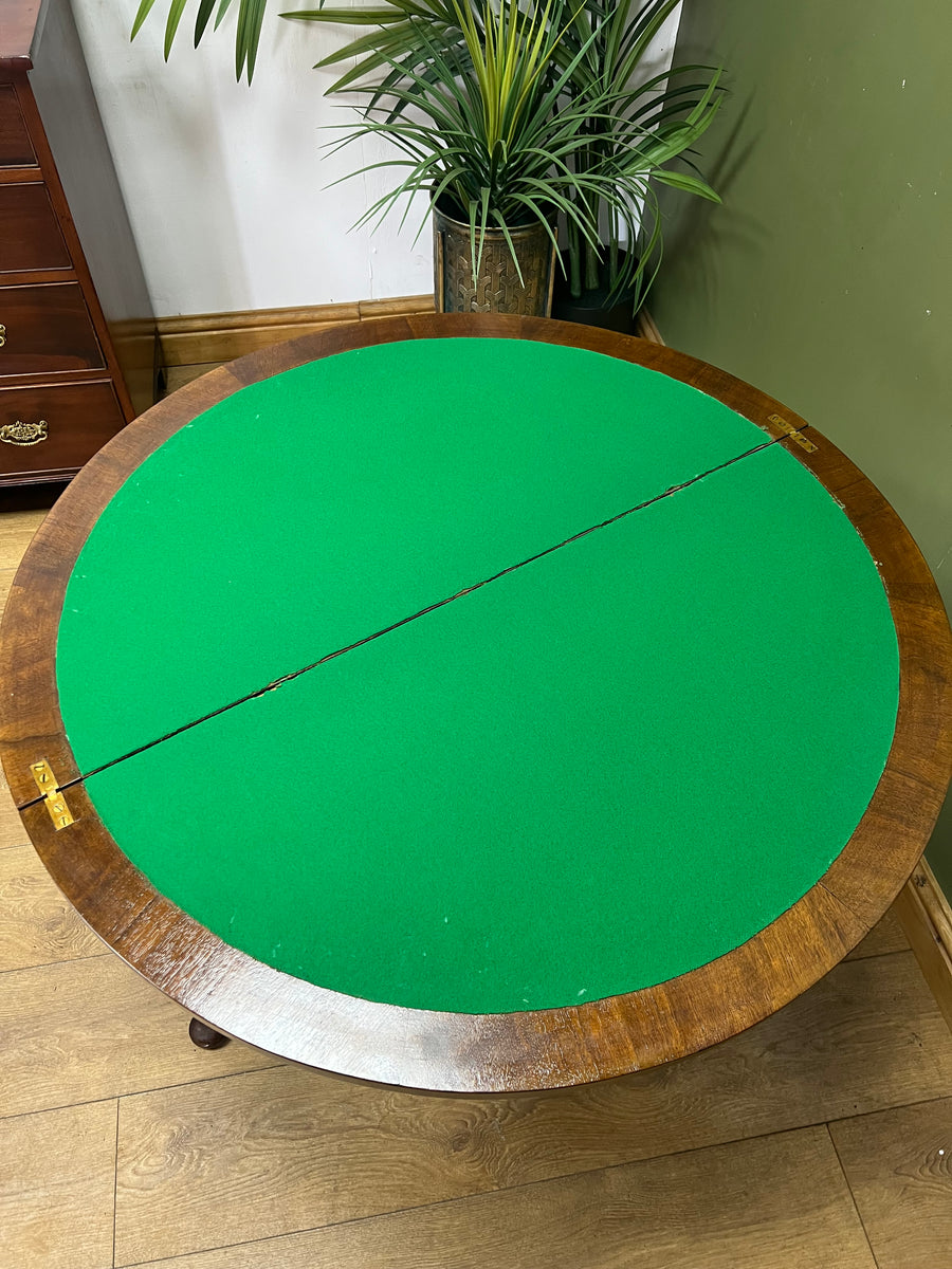 Antique Demi Lune Mahogany Card Games Table (SKU248)