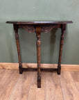 Antique English Oak Demi Lune Console Table (SKU228)