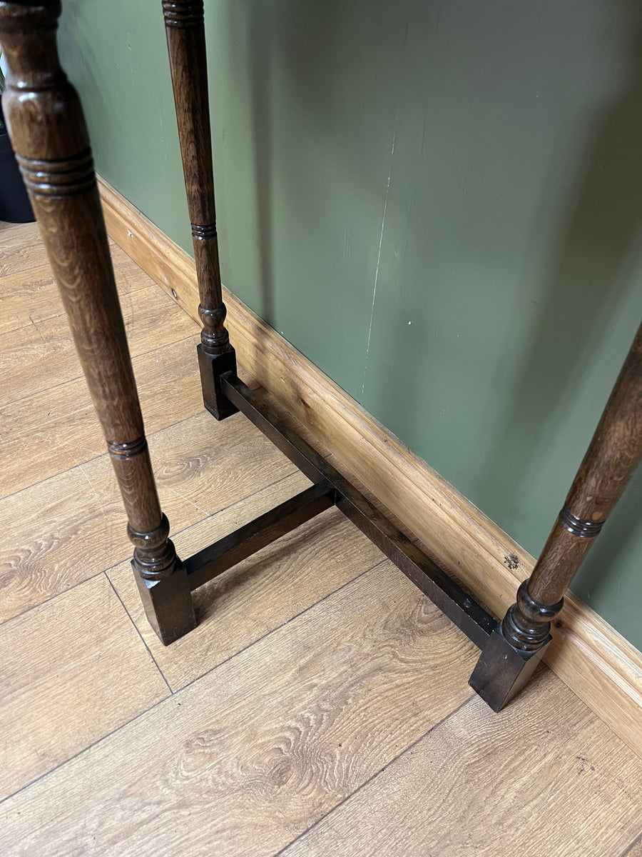 Antique English Oak Demi Lune Console Table (SKU228)