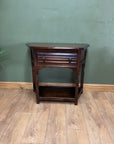 Antique Oak Side Table With Single Drawer (SKU79)