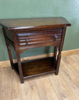 Antique Oak Side Table With Single Drawer (SKU79)