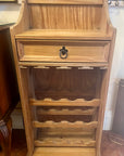 Solid Pine Wine Rack Glass Holder With Prepping Shelf & Drawer (SKU41)