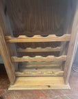 Solid Pine Wine Rack Glass Holder With Prepping Shelf & Drawer (SKU41)