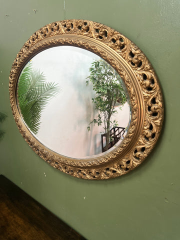Large Vintage gilt  Framed Oval Bevelled Mirror (SKU330)