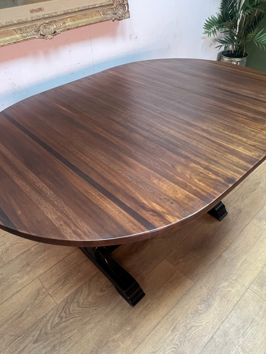 Vintage Dining Table Painted Black Base (SKU57)