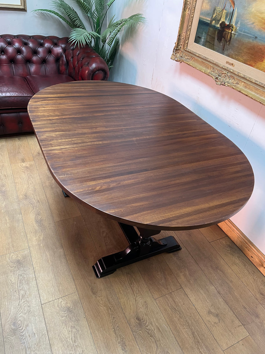 Vintage Dining Table Painted Black Base (SKU57)