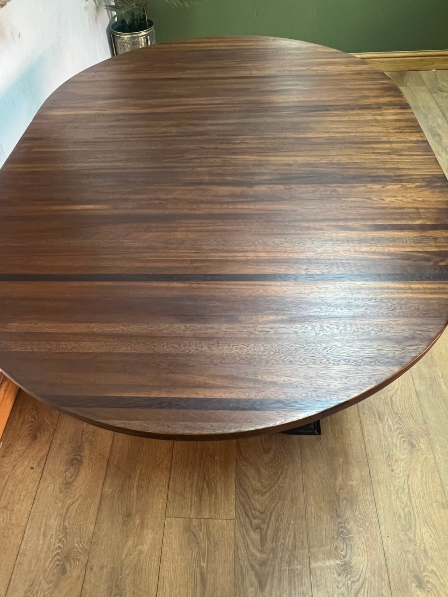 Vintage Dining Table Painted Black Base (SKU57)