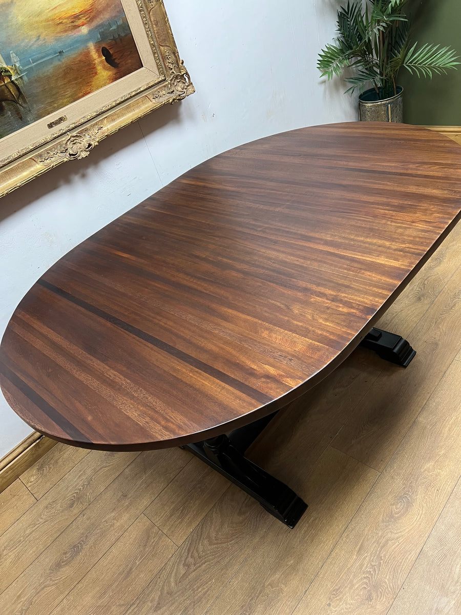 Vintage Dining Table Painted Black Base (SKU57)