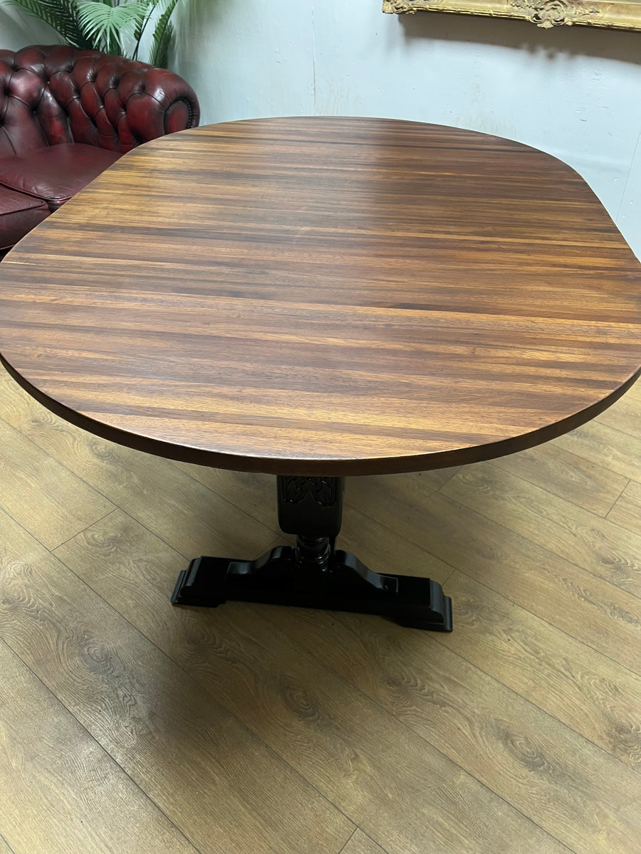Vintage Dining Table Painted Black Base (SKU57)