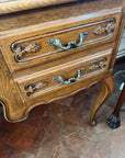 French Style Louis XV Carved Oak Triple Mirror Dressing Table (SKU156)