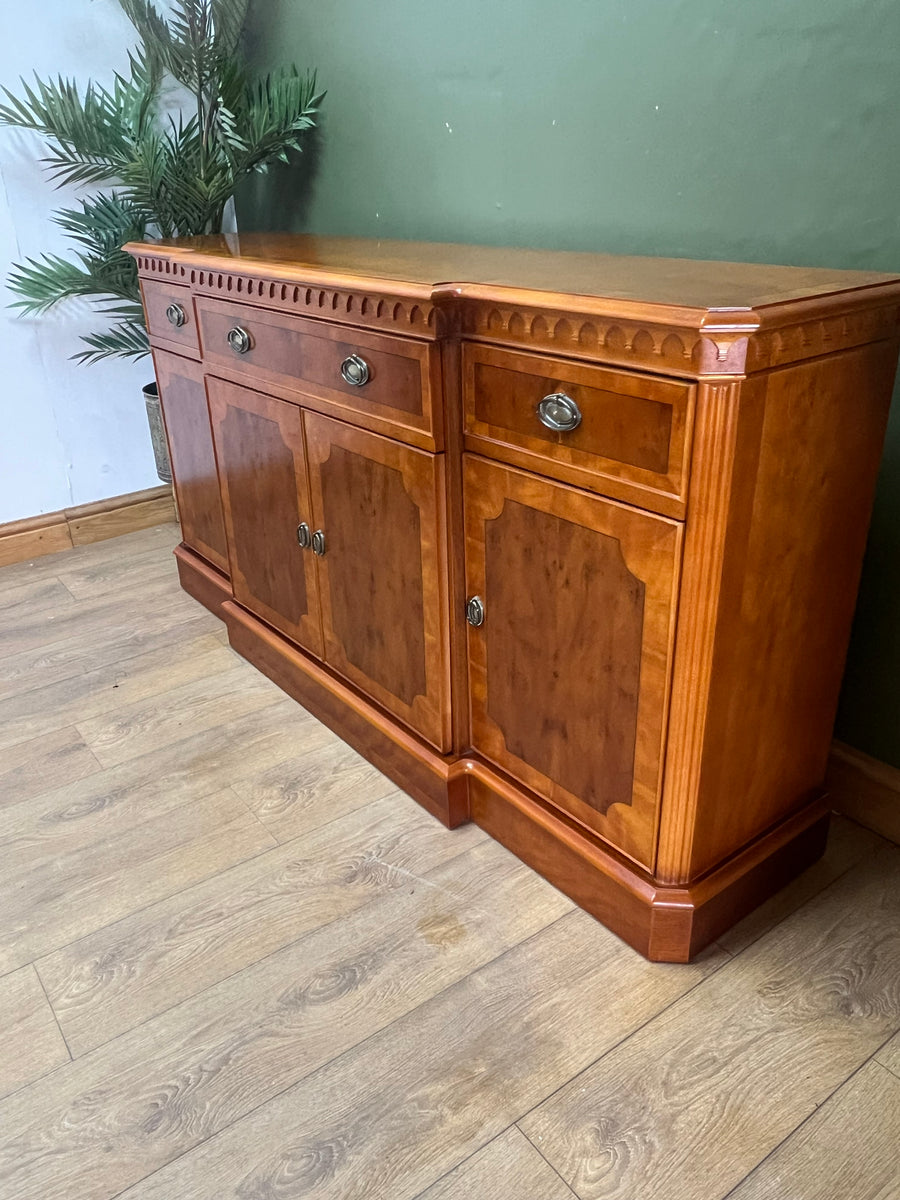 Vintage Yew Wood Breakfront Sideboard (SKU84)