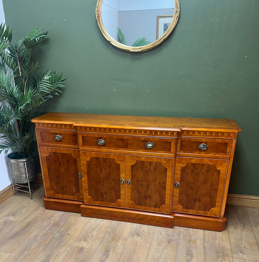 Vintage Yew Wood Breakfront Sideboard (SKU84)