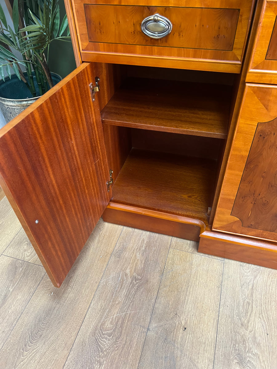 Vintage Yew Wood Breakfront Sideboard (SKU84)