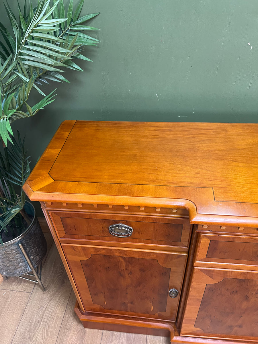 Vintage Yew Wood Breakfront Sideboard (SKU84)