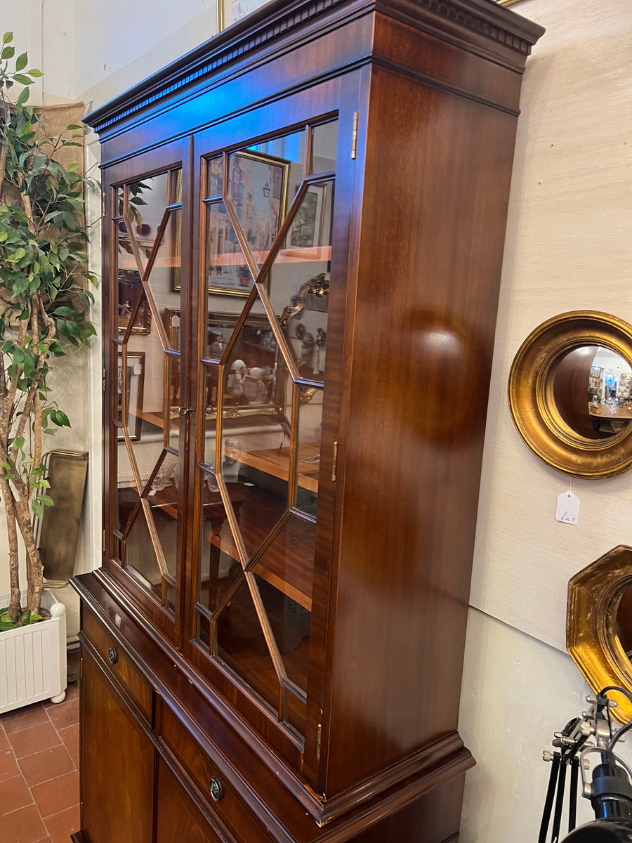 Mahogany Glazed Bookcase With Cupboard (SKU124)
