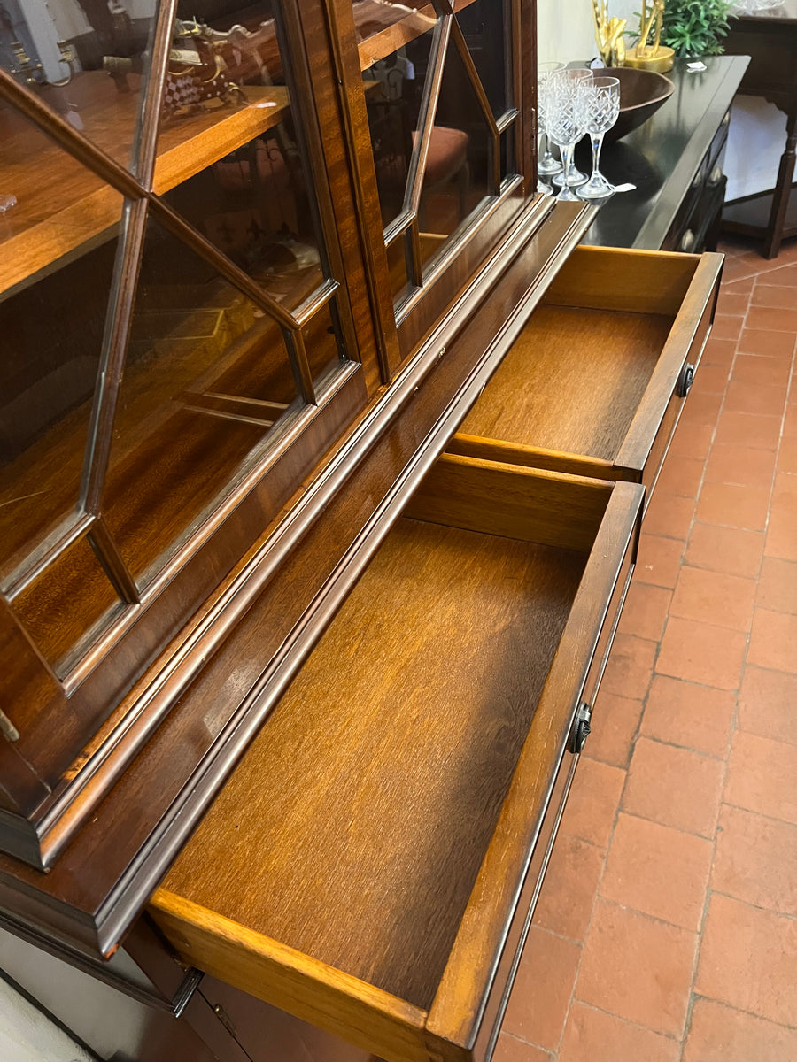 Mahogany Glazed Bookcase With Cupboard (SKU124)