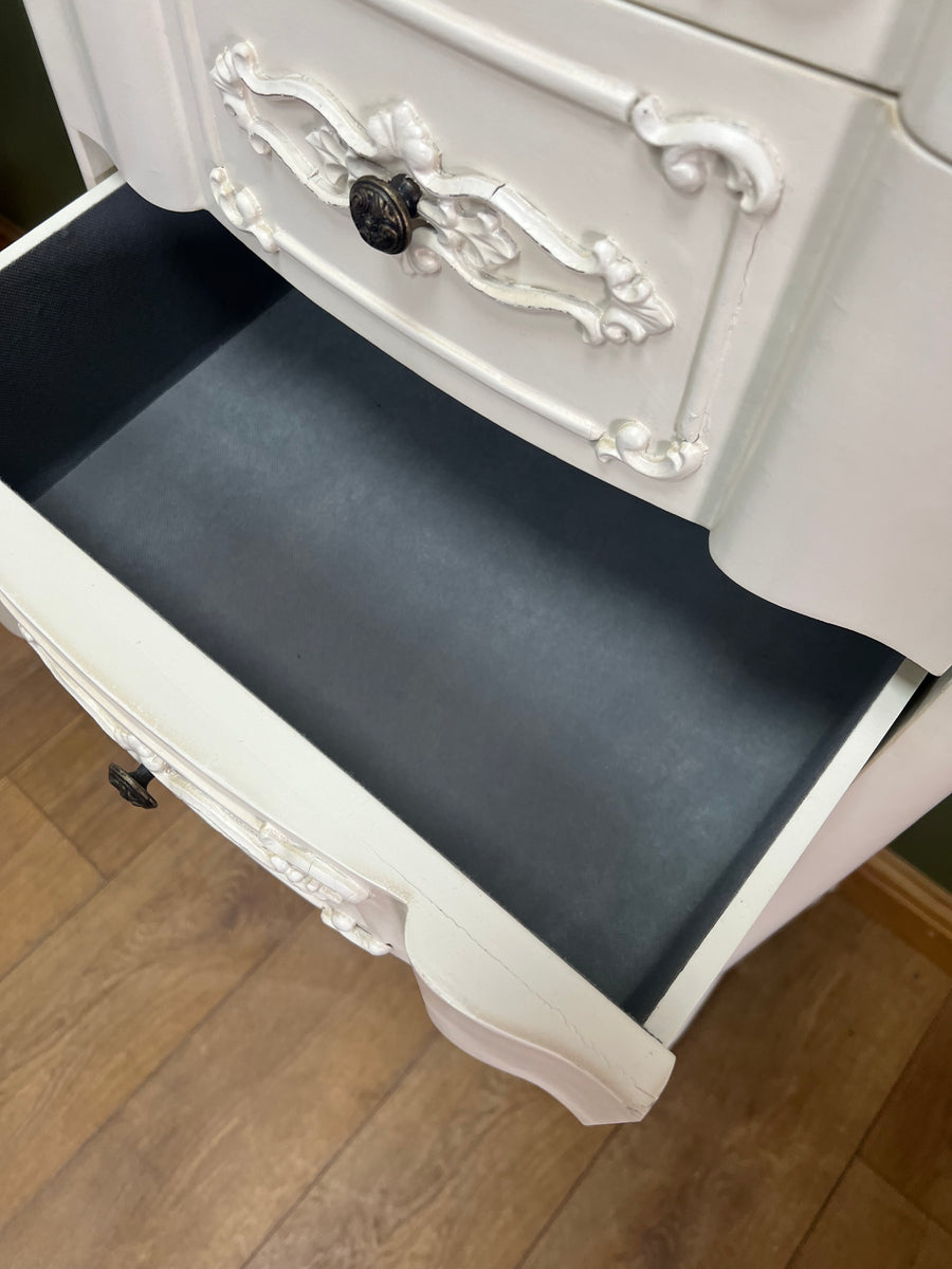 French Style Tall White Chest Drawers (SKU173)
