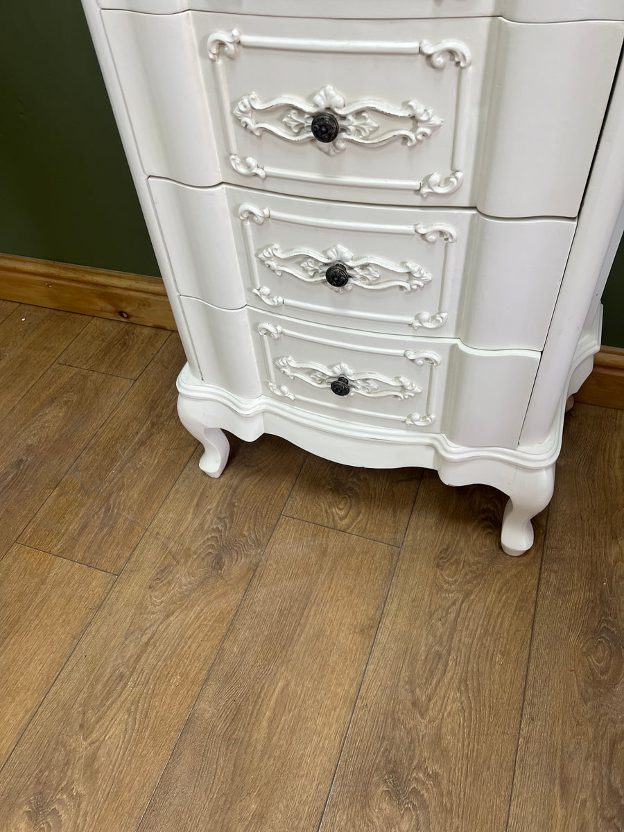 French Style Tall White Chest Drawers (SKU173)