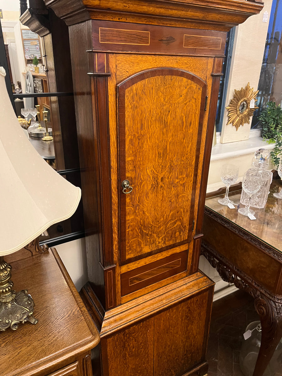 19th Century Oak And Mahogany Inlaid Longcase Clock (SKU247)