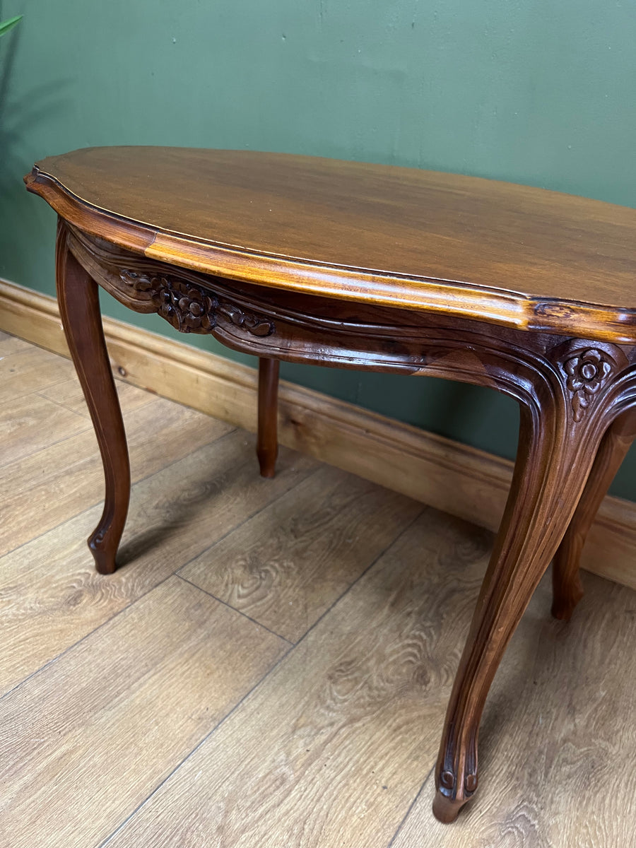 French Style Walnut Oval Coffee Table (SKU86)