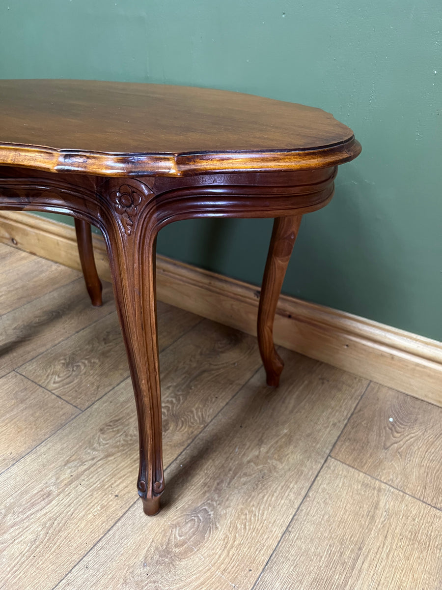 French Style Walnut Oval Coffee Table (SKU86)