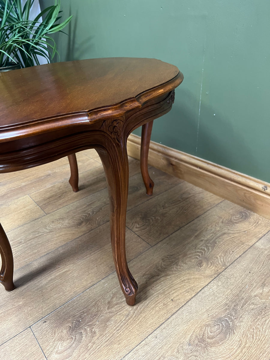 French Style Walnut Oval Coffee Table (SKU86)