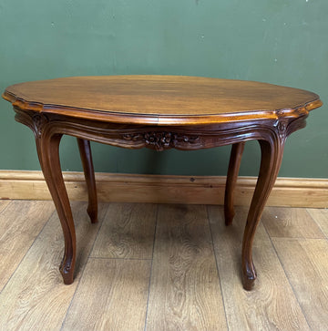 French Style Walnut Oval Coffee Table (SKU86)