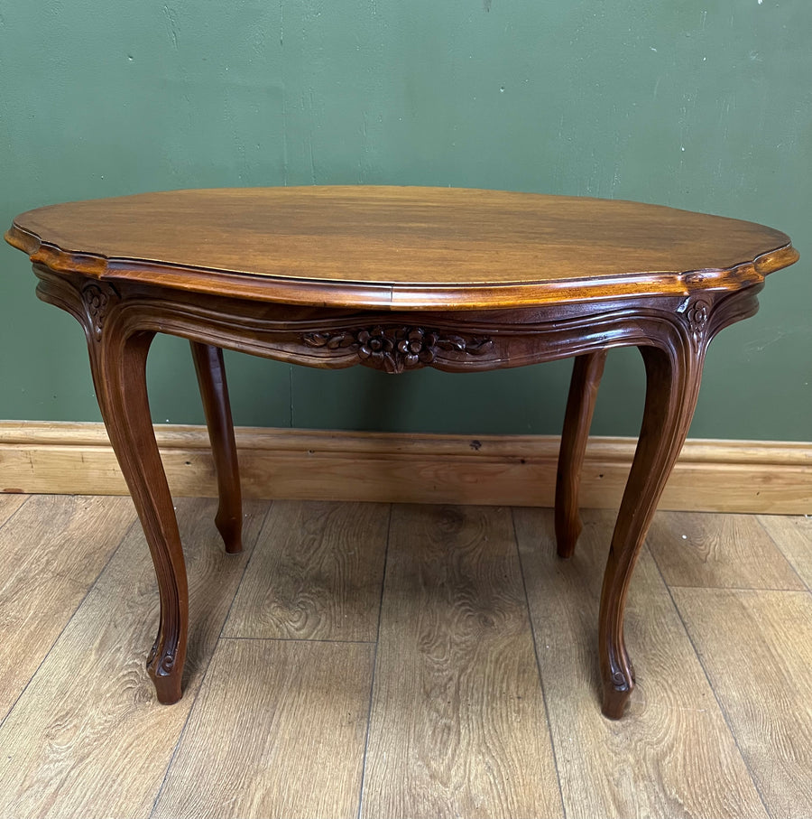 French Style Walnut Oval Coffee Table (SKU86)