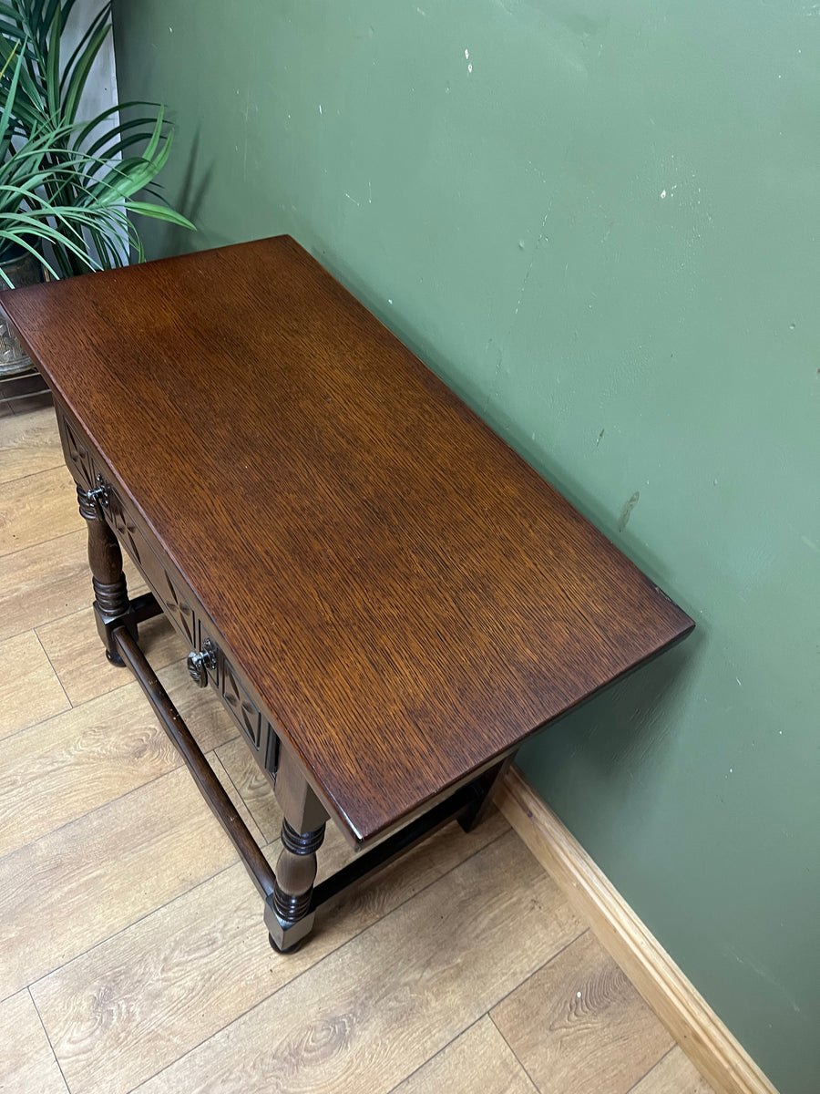 Vintage Oak Console Table With Single Drawer (SKU89)