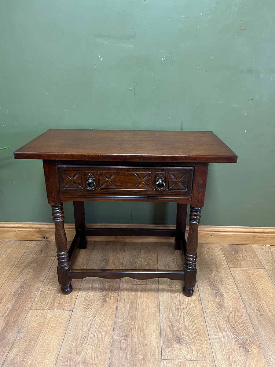 Vintage Oak Console Table With Single Drawer (SKU89)