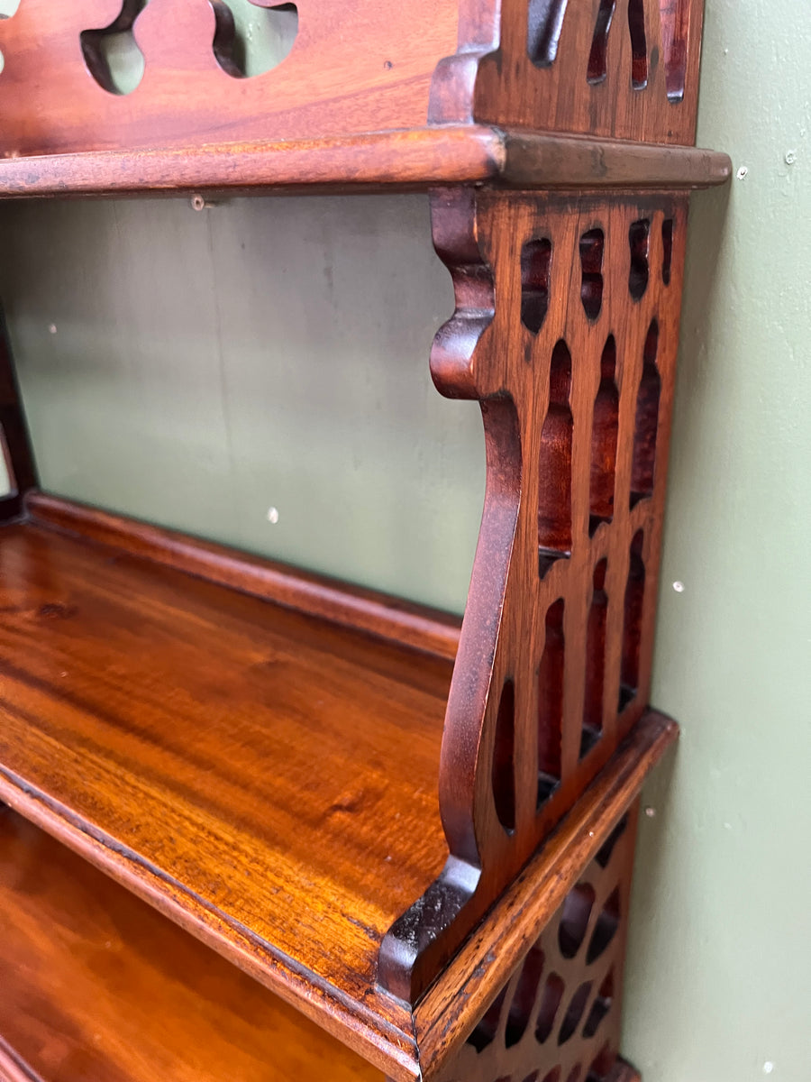 Mahogany Wall Hanging 3 Tier Shelf Unit 2 Base Drawers (SKU229)