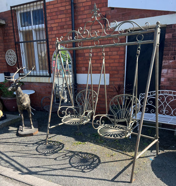 Antique French Style Rustic Garden Metal Swing (SKU1093)