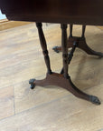 Vintage Mahogany Drop Leaf End Table Leather Top (SKU98)