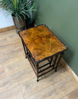 Antique Walnut Scalloped Edge Nest of 3 Tables (SKU68)