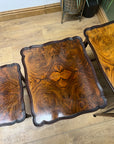 Antique Walnut Scalloped Edge Nest of 3 Tables (SKU68)