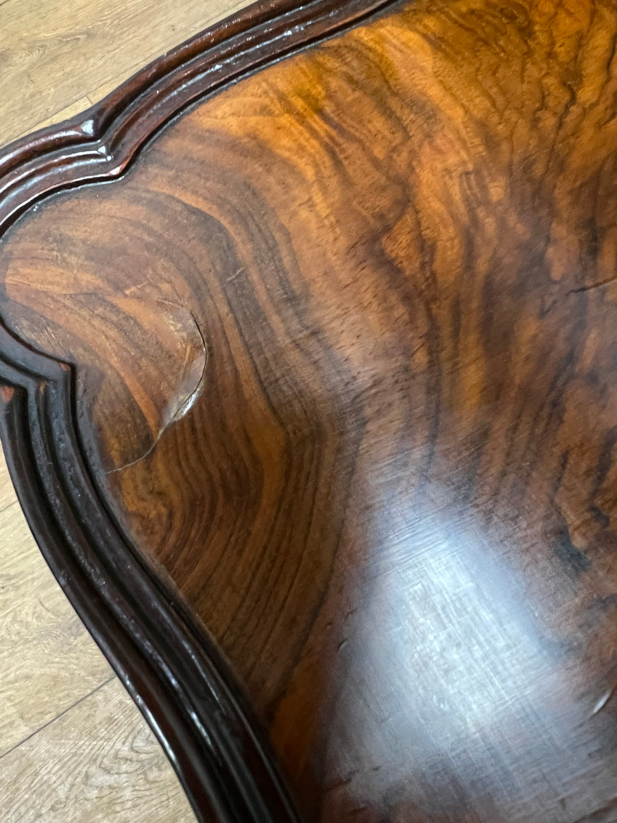 Antique Walnut Scalloped Edge Nest of 3 Tables (SKU68)